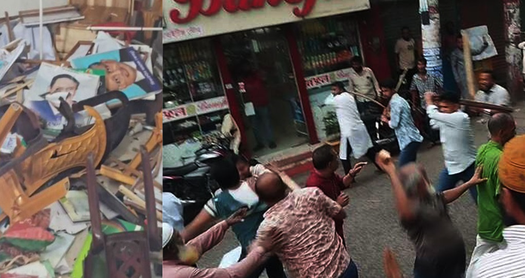 এবার বরিশালে জাতীয় পার্টির অফিসে হামলা